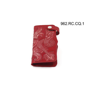 ck-962 cartera de piel  cincelado de serpiente emplumada  color