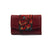 ck-932 cartera piel con flora de chaquira artesanal