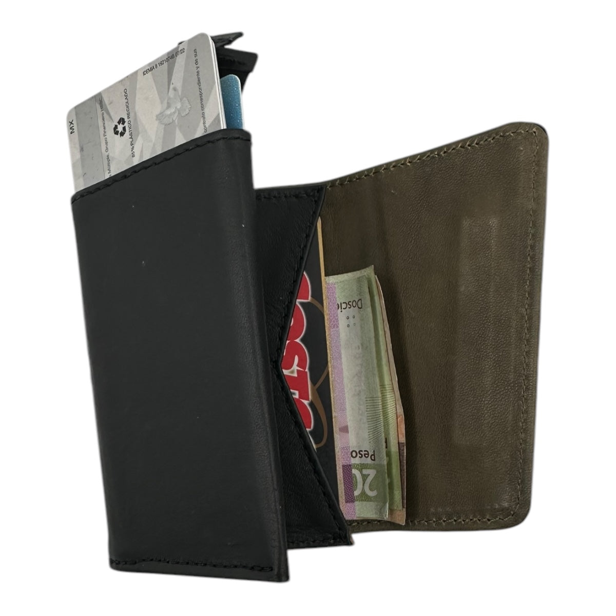 Carteras Caballero Triple Con Iman De Cuero