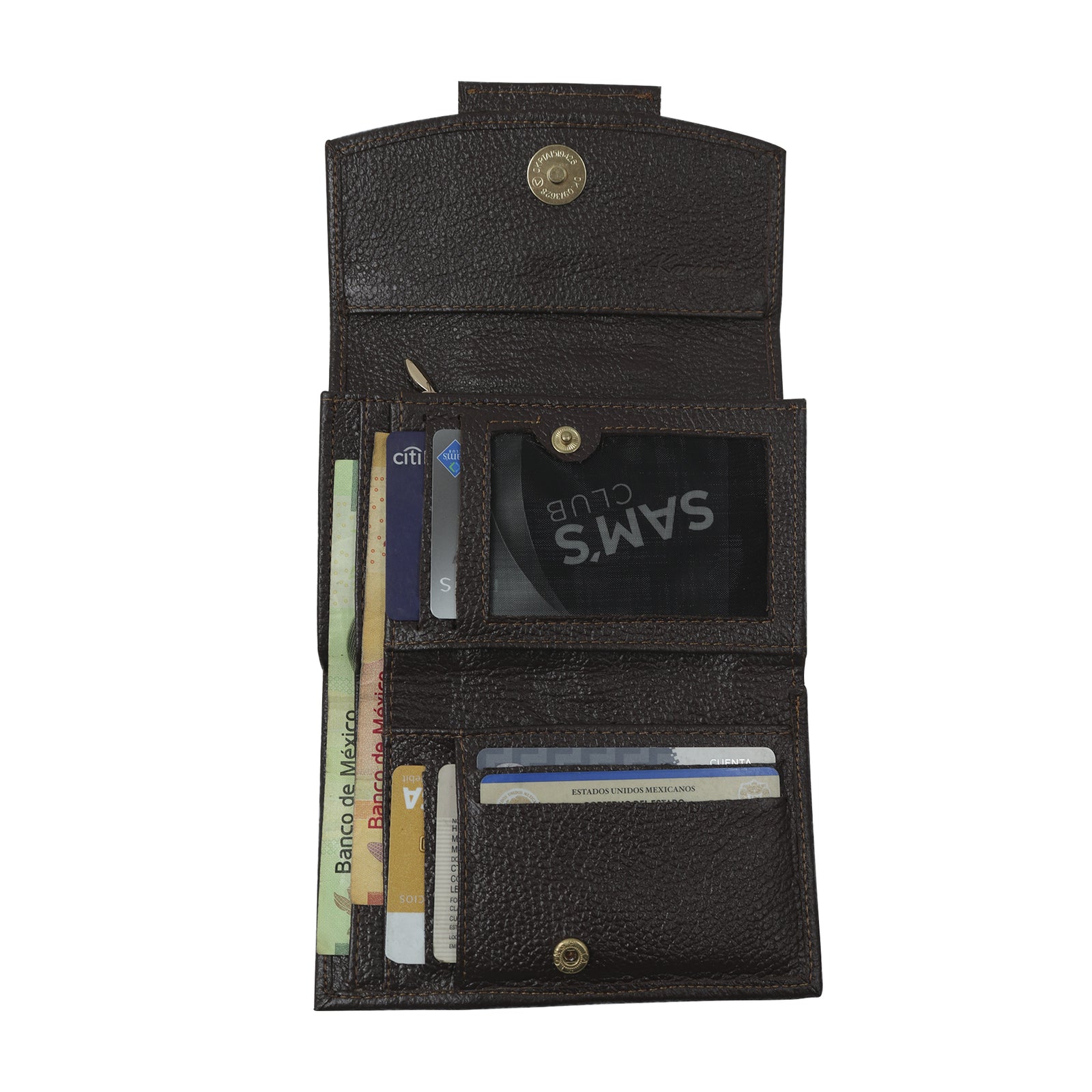 ck-932 cartera piel con flora de chaquira artesanal