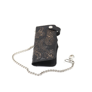 ck-962 cartera de piel  cincelado de serpiente emplumada  color