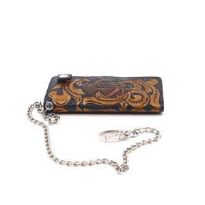 ck-962 cartera de piel  cincelada de  caballos  bicolor