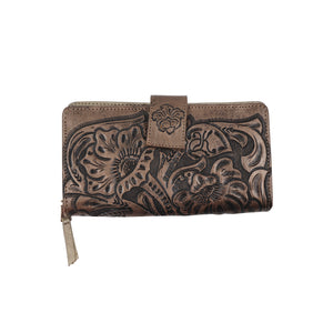 ck-20 cartera cincelada flores bicolor