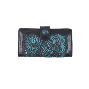 ck-20 cartera cincelada flores bicolor