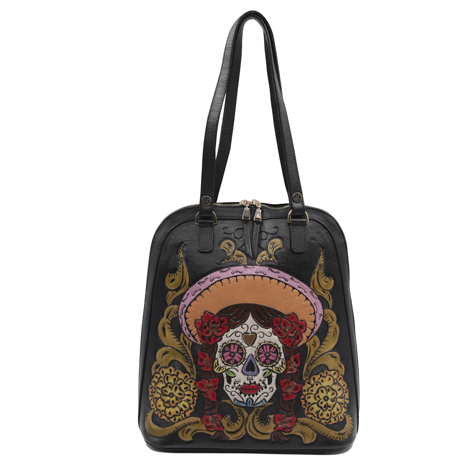 mk-1325 back pack cincelado de catrina sombreo
