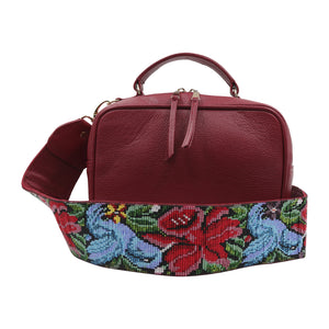 bk-125 bolsa de piel con asa chaquira artesanal de fauna