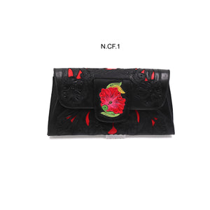 ck-1005 carteron de piel cincelado completo flores color