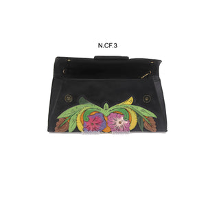 ck-1005 carteron de piel cincelado completo flores color