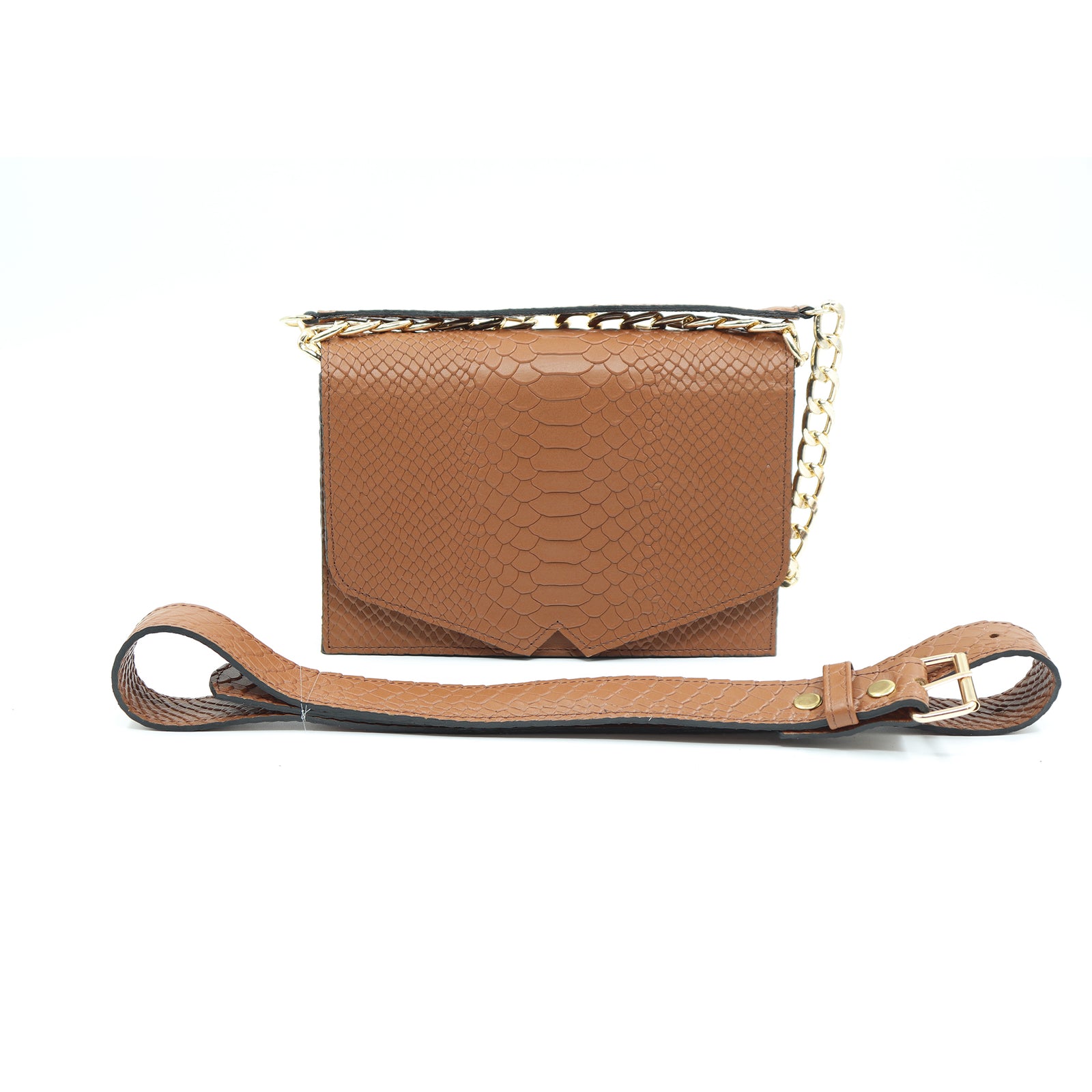 bk-114 bolsa  belt bag piel textura python