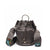 bk-1336 bolsa/morral de piel con asa de chaquira artesanal de grecas