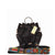 bk-1336 bolsa/morral de piel con asa de chaquira artesanal de grecas