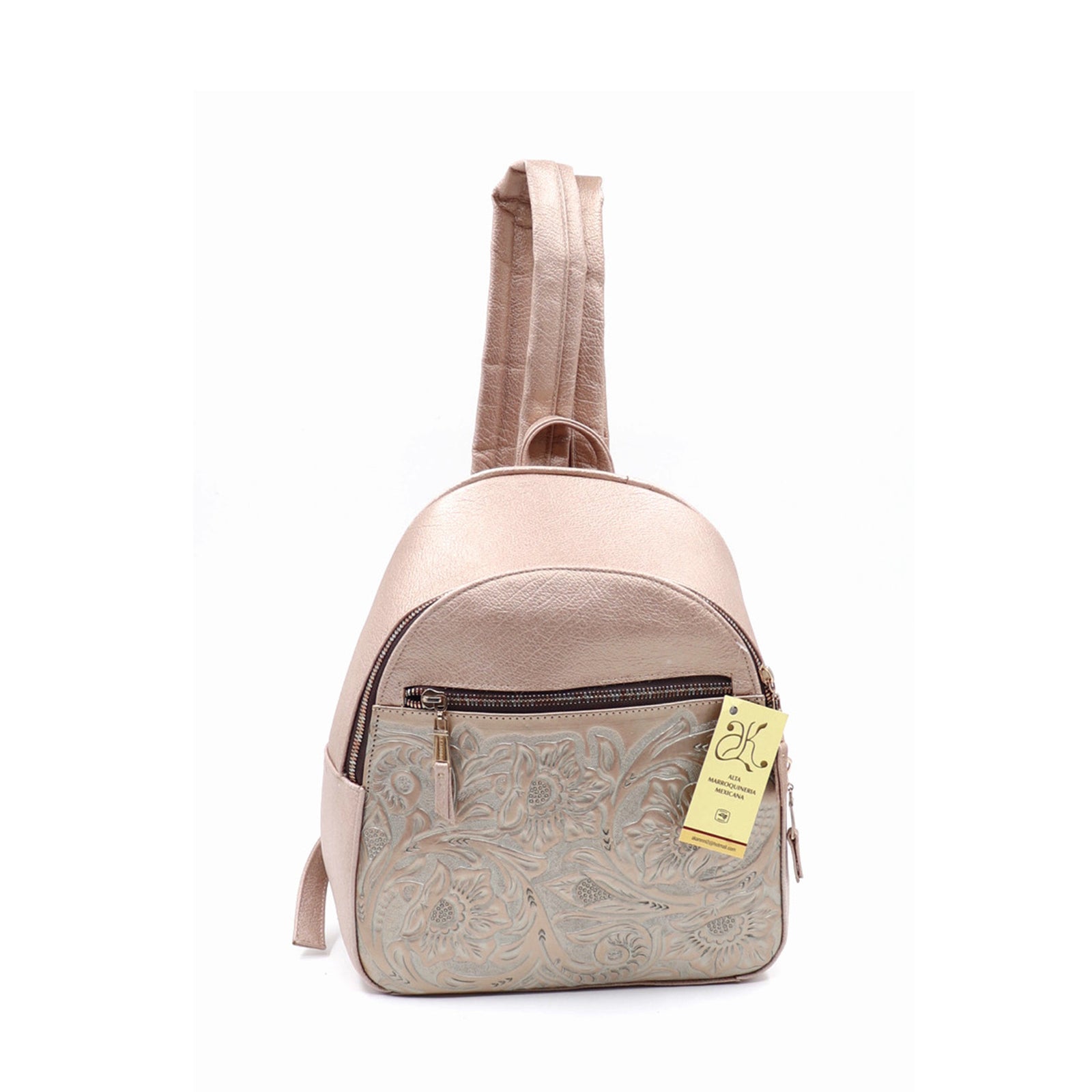 mk-1335 back pack cincelado de  flores bicolor