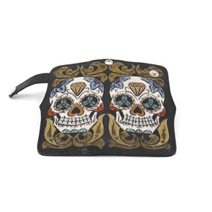 ck-962 cartera de piel texana cincelado de calavera color