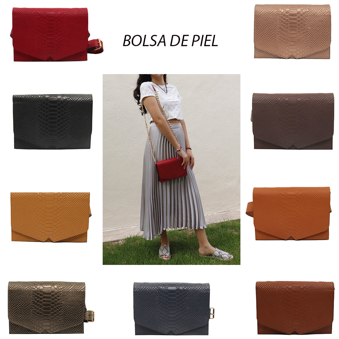 bk-114 bolsa  belt bag piel textura python
