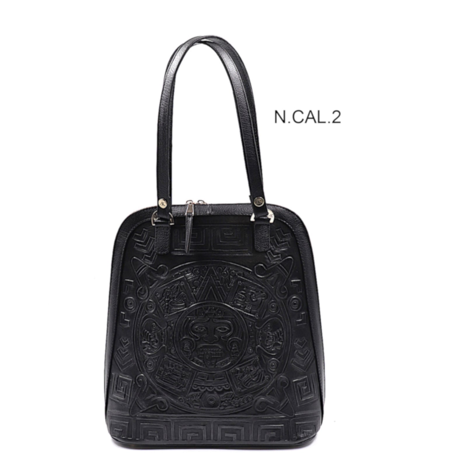 mk-1325 back pack cincelado de calendario azteca bicolor