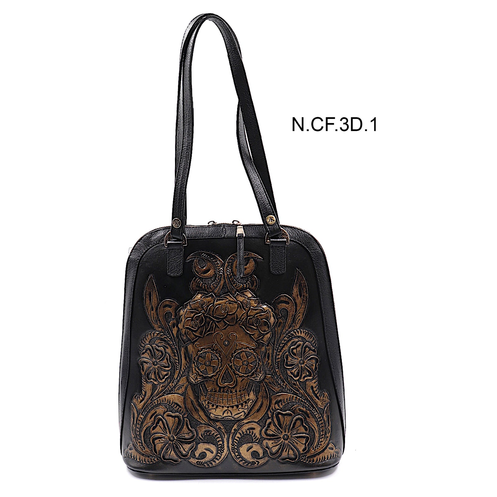 mk-1325 backpack/bolsa cincelado de catrina flores bicolor