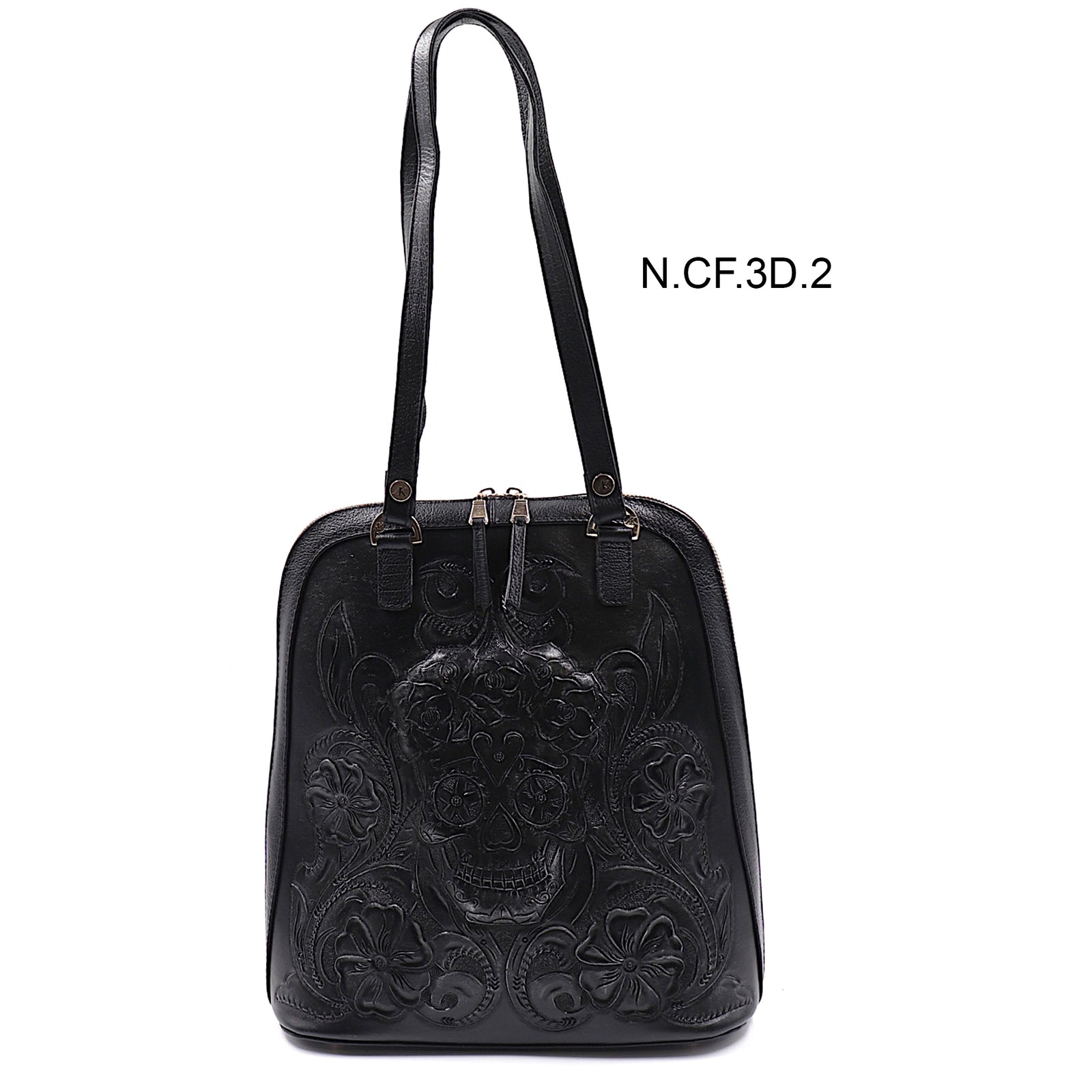mk-1325 backpack/bolsa cincelado de catrina flores bicolor